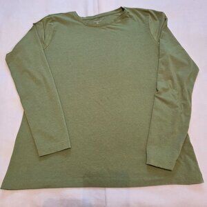 Women's Land's End Pull Over Long Sleeve Top Green XL